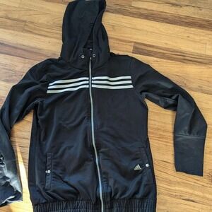 Adidas‎ black and white Climawarm hoodie with scuba hood